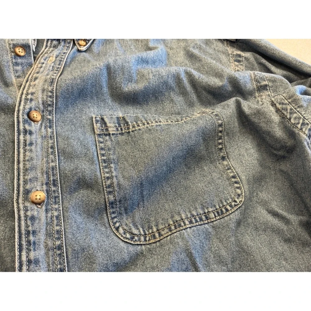 Swingster Vintage IBM Denim Button Down Shirt Blue Long Sleeve XL Tech Corporate